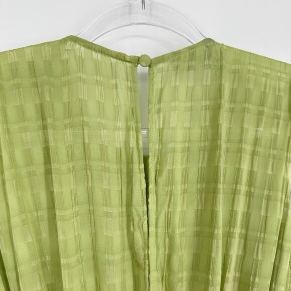 ASOS Design Gathered Textured High Low Midi Dress Women's Size 6 Pistachio Green - Picture 11 of 16